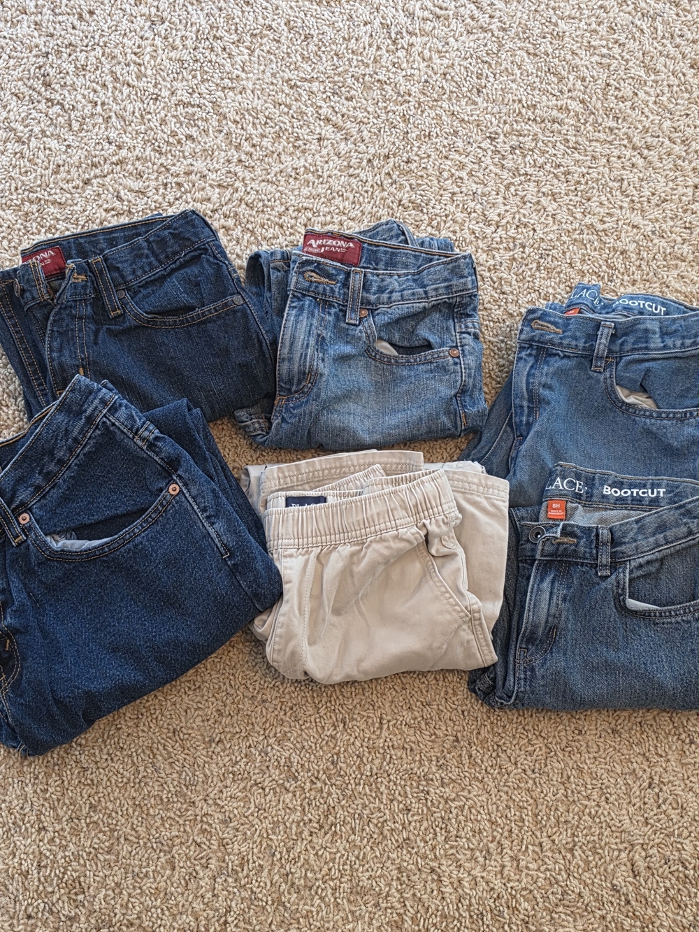 Arizona Jean Company Jeans Childrens Place & Khaki Bottoms Bundle - 8, 10 Husky